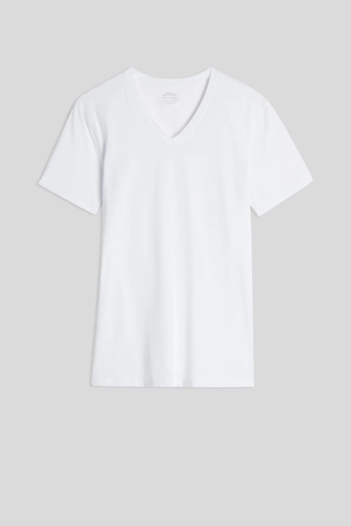 Camiseta de cuello pico en algodón superior