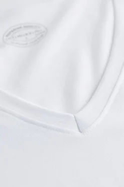 Camiseta de cuello pico en algodón superior