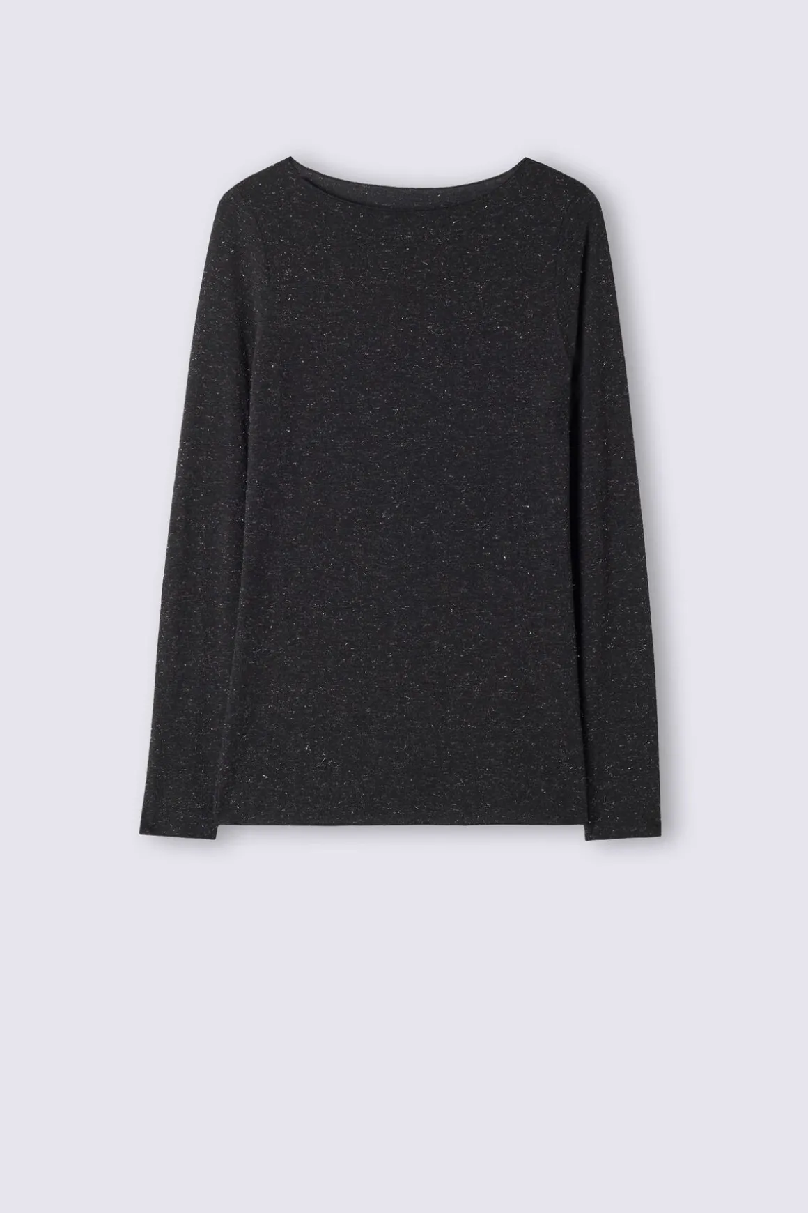 Camiseta de Cuello Redondo de Modal Ligero con Cashmere Lamé