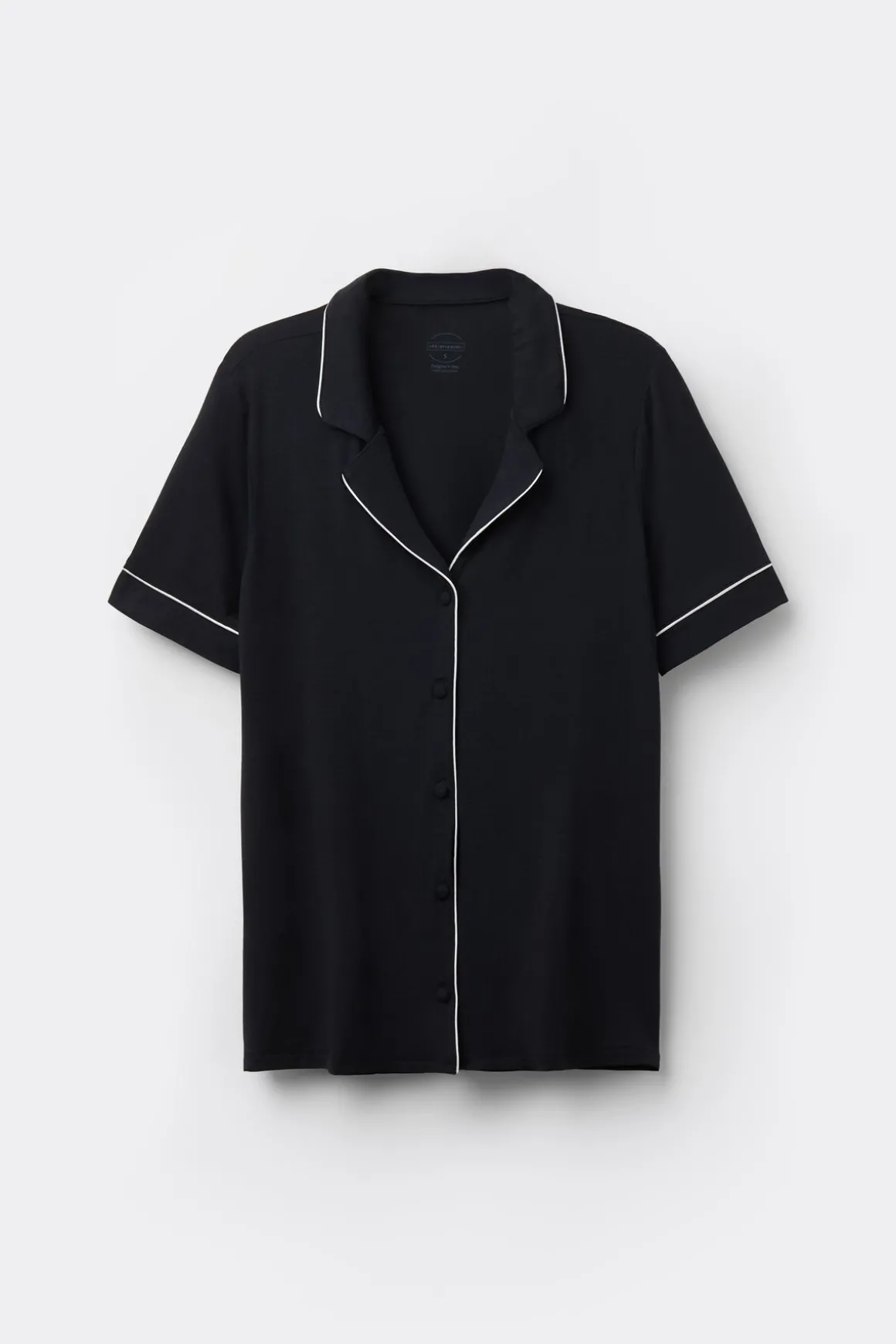 Camiseta de Manga Corta con Abertura Frontal de Modal