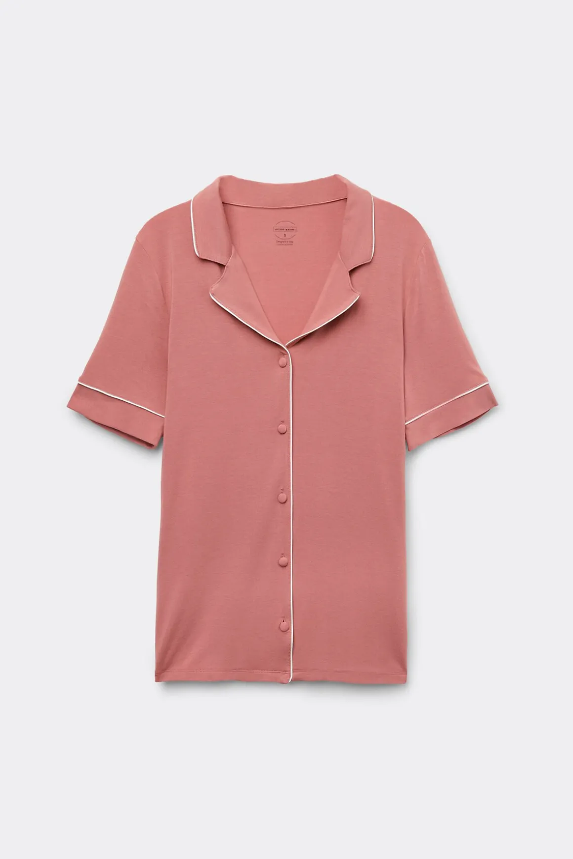 Camiseta de Manga Corta con Abertura Frontal de Modal