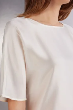 Camiseta de Manga Corta de Seda y Modal