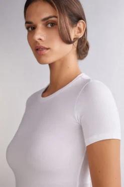 Camiseta de Manga Corta de Algodón Superior Elástico