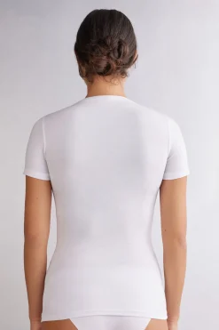 Camiseta de Manga Corta de Algodón Superior Elástico