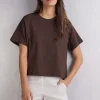 Camiseta de Manga Corta y Corte Recto de Algodón