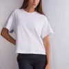 Camiseta de Manga Corta y Corte Recto de Algodón
