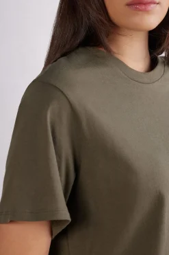 Camiseta de Manga Corta y Corte Recto de Algodón