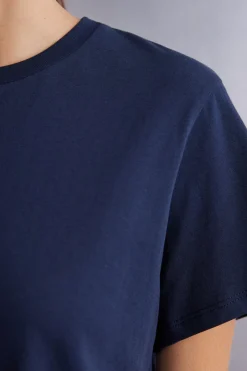 Camiseta de Manga Corta y Corte Recto de Algodón