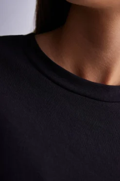 Camiseta de Manga Corta y Corte Recto de Algodón