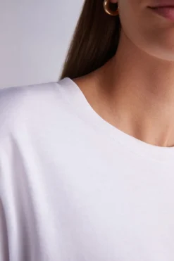 Camiseta de Manga Corta y Corte Recto de Algodón