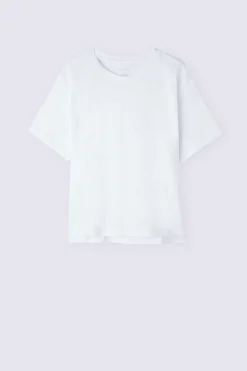 Camiseta de Manga Corta y Corte Recto de Algodón