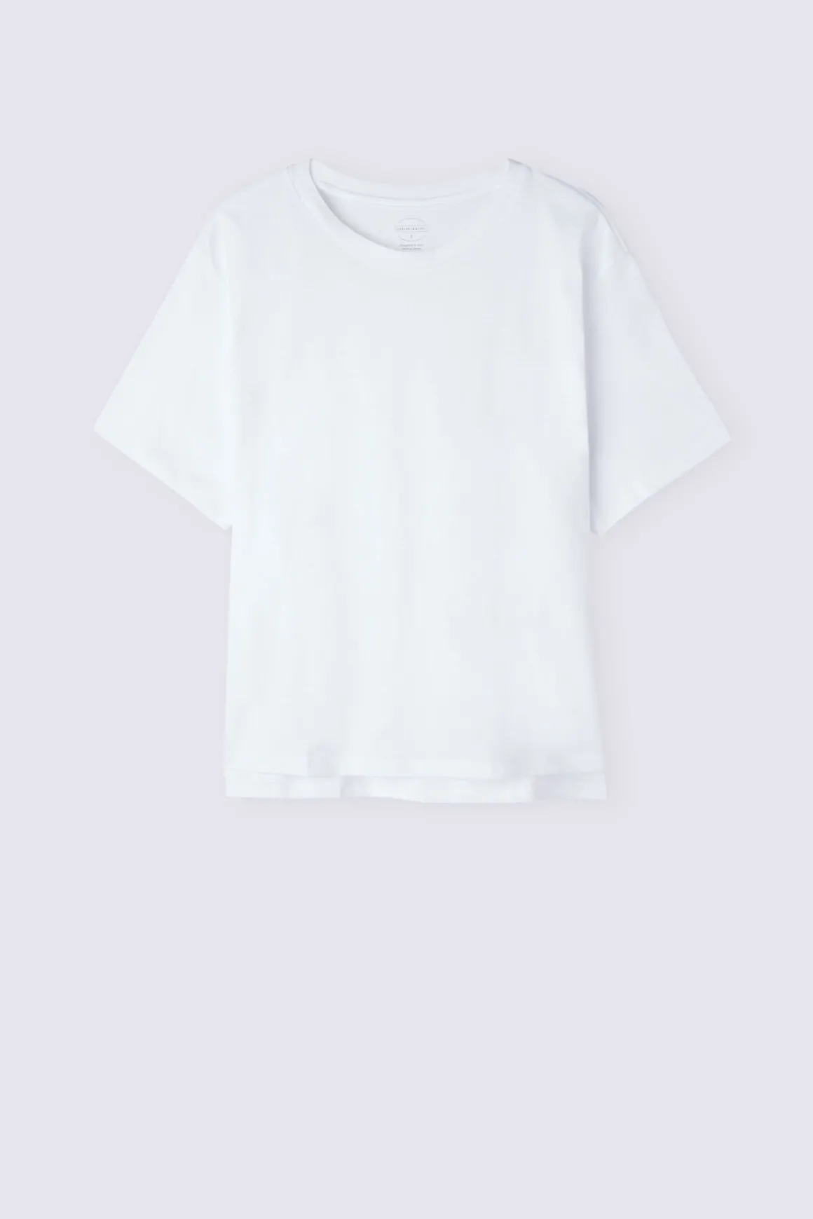 Camiseta de Manga Corta y Corte Recto de Algodón