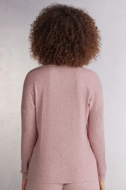 Camiseta de Manga Larga con Escote Barco de Modal Chic Comfort