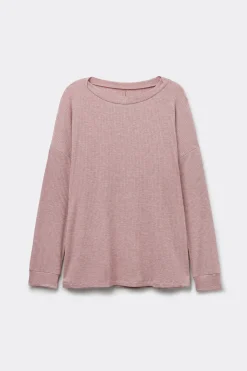 Camiseta de Manga Larga con Escote Barco de Modal Chic Comfort