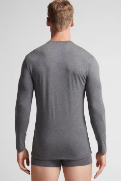 Camiseta de Manga Larga de Algodón Superior Elástico