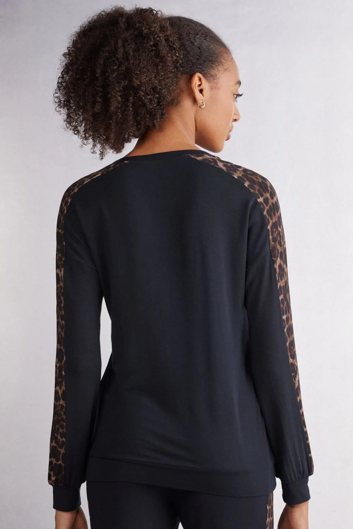 Camiseta de Manga Larga de Modal Luxurious Leopard