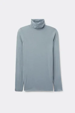 Camiseta de Manga Larga de Cuello Alto de Cashmere Ultraligero de Modal