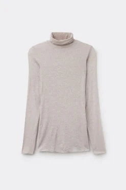 Camiseta de Manga Larga de Cuello Alto de Cashmere Ultraligero de Modal