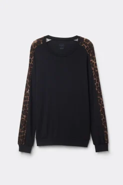 Camiseta de Manga Larga de Modal Luxurious Leopard