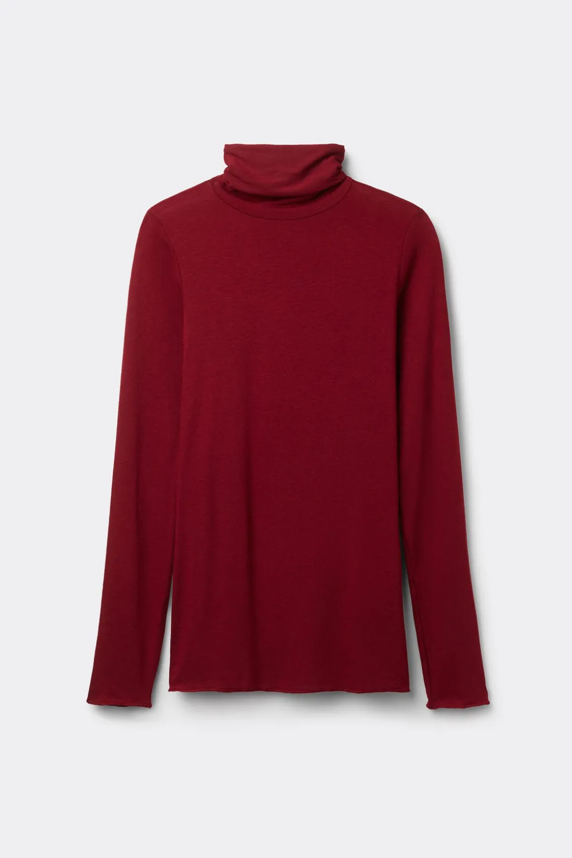 Camiseta de Manga Larga de Cuello Alto de Cashmere Ultraligero de Modal