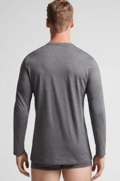 Camiseta de manga larga en algodón superior de hombre