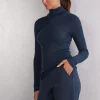 Camiseta de Manga Larga Lana y Seda Cuello Alto