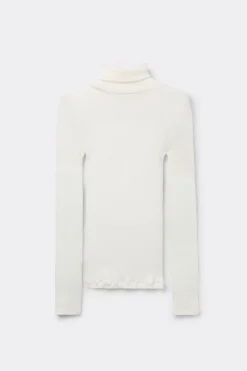 Camiseta de Manga Larga Lana y Seda Cuello Alto