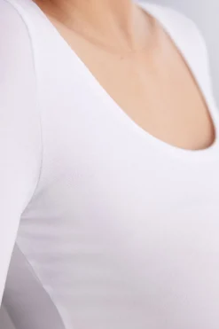 Camiseta de Manga Larga y Escote Redondo de Micromodal