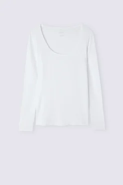 Camiseta de Manga Larga y Escote Redondo de Micromodal