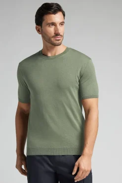 Camiseta de Punto de Algodón Jaspeado