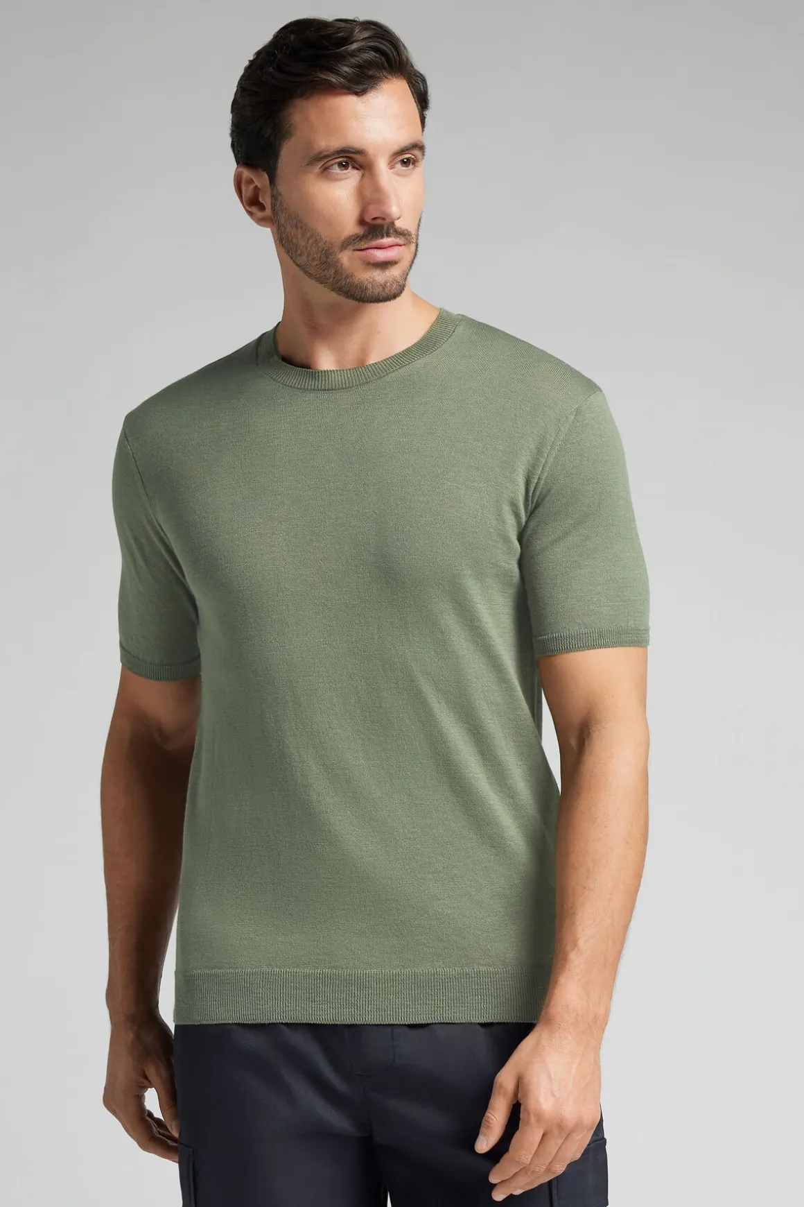 Camiseta de Punto de Algodón Jaspeado