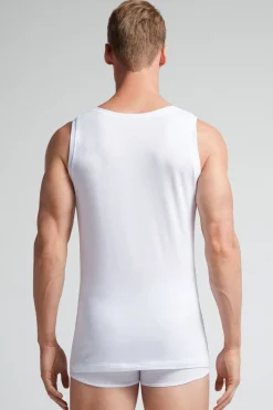 Camiseta de Tirantes con Escote Redondo de Algodón Superior Extrafino