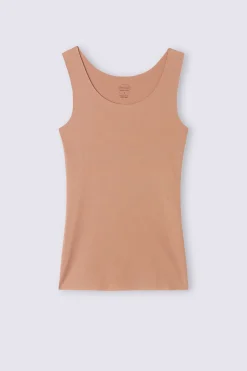 Camiseta de Tirantes con Escote Redondo de Algodón sin Rematar