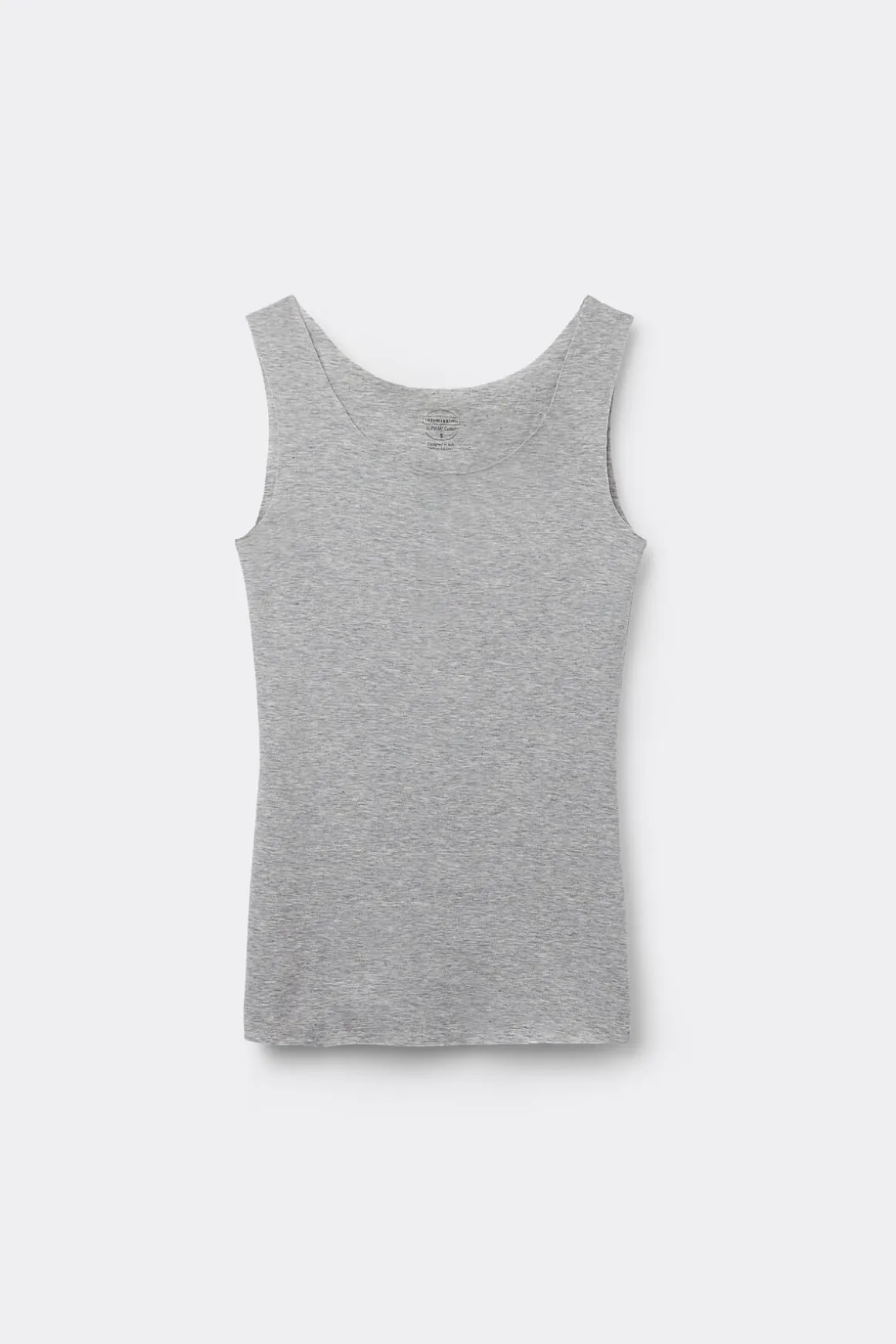 Camiseta de Tirantes con Escote Redondo de Algodón sin Rematar