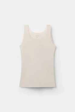 Camiseta de Tirantes con Escote Redondo de Algodón sin Rematar