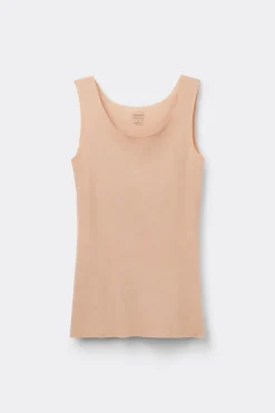 Camiseta de Tirantes con Escote Redondo de Algodón sin Rematar