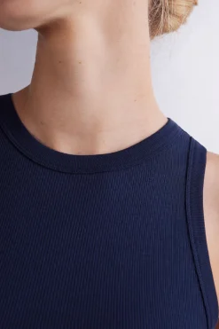 Camiseta de Tirantes de Canalé de Algodón Superior