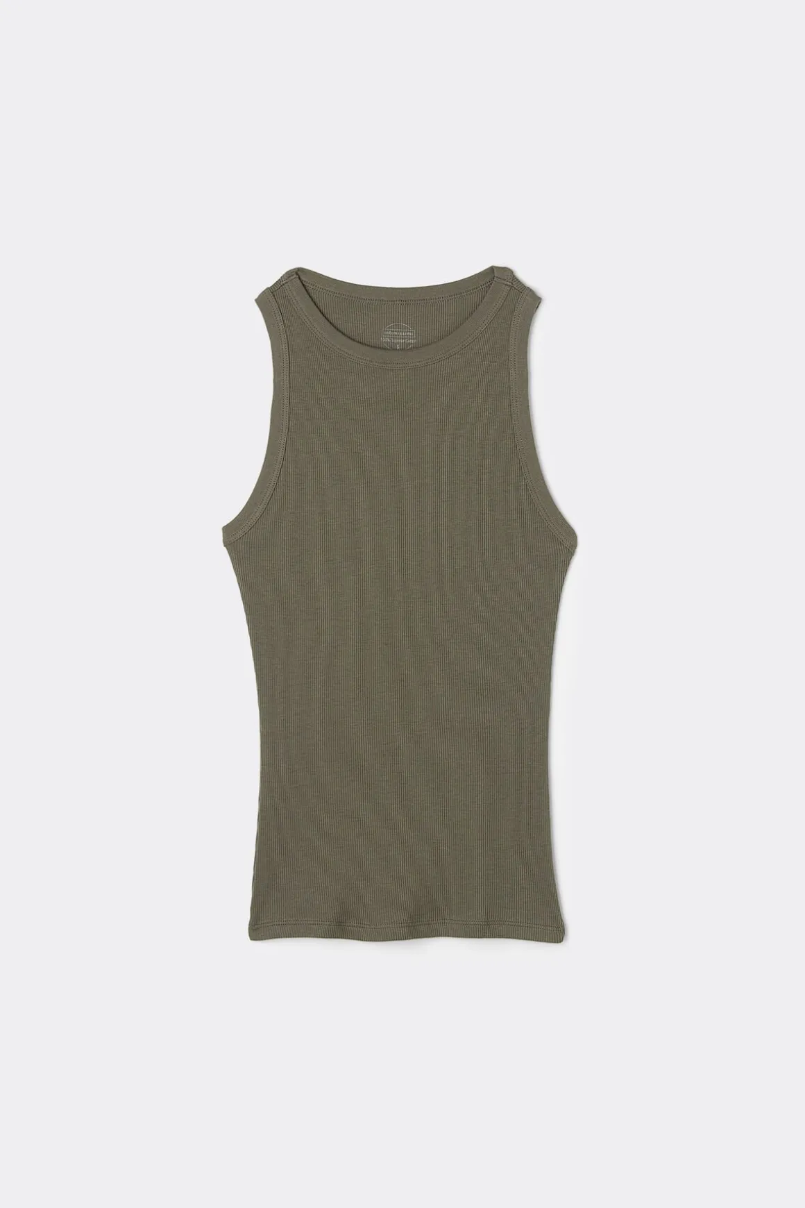 Camiseta de Tirantes de Canalé de Algodón Superior
