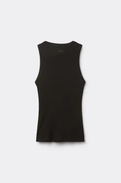 Camiseta de Tirantes de Canalé de Algodón Superior