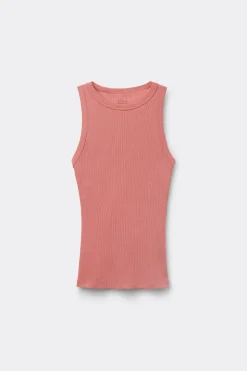 Camiseta de Tirantes de Canalé de Algodón Superior