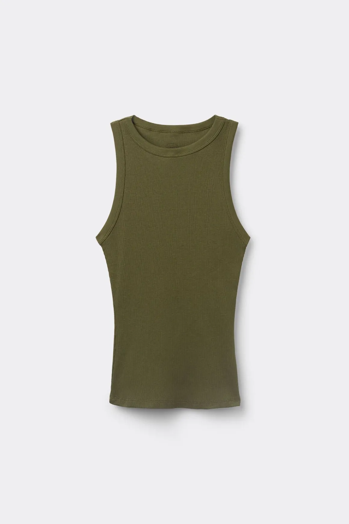 Camiseta de Tirantes de Canalé de Algodón Superior