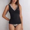 Camiseta de Tirantes de Modal y Encaje Pretty Flower