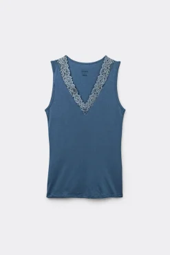 Camiseta de Tirantes de Modal y Encaje Pretty Flower
