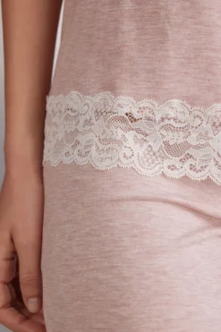 Camiseta de Tirantes en Modal con Detalles de Encaje