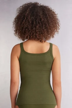 Camiseta de Tirantes Estilo Nadadora de Algodón Superior