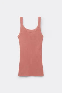 Camiseta de Tirantes Estilo Nadadora de Algodón Superior