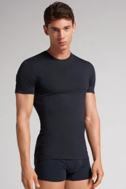 Camiseta manga corta de algodón ajustada