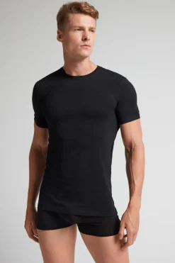Camiseta manga corta de algodón ajustada