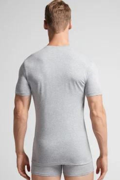 Camiseta manga corta de algodón ajustada