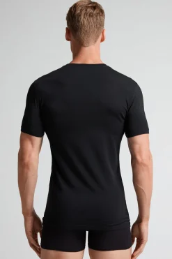 Camiseta manga corta de algodón ajustada